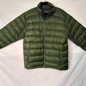 Marmot Goose Down 800 Fill Puffer Jacket Mens XXL Green Full Zip